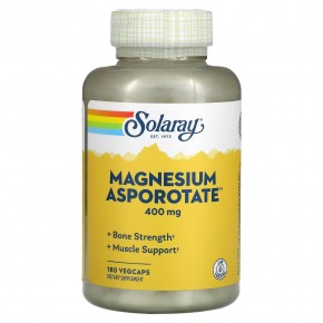 Solaray, апоротат магния, 400 мг, 180 вегетарианских капсул (200 мг в 1 капсуле) - описание