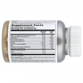 Solaray, B-Stress AM™, замедленное высвобождение, 120 капсул в Москве - eco-herb.ru | фото