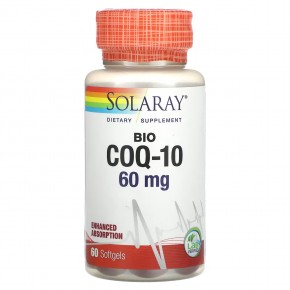 Solaray, Bio CoQ-10, 60 мг, 60 мягких таблеток - описание