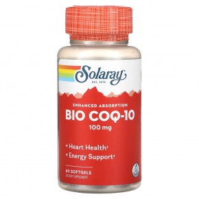 Solaray, Bio COQ-10, улучшенное усвоение, 100 мг, 60 мягких таблеток в Москве - eco-herb.ru | фото