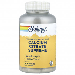 Solaray, Calcium Citrate Supreme™, 180 капсул - описание | фото