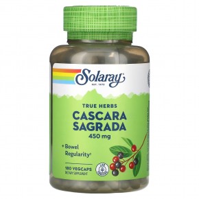Solaray, Cascara Sagrada, True Herbs, 450 mg, 180 VegCaps в Москве - eco-herb.ru | фото