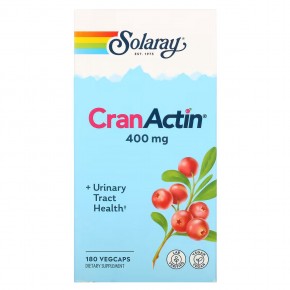 Solaray, CranActin, здоровье мочевыводящих путей, 180 растительных капсул - описание