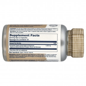 Solaray, ферментированный органический королевский агарик, грибы, 60 органических капсул (500 мг в 1 капсуле) в Москве - eco-herb.ru | фото