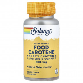 Solaray, Food Carotene™, 200 капсул - описание