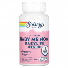 Solaray, Freeze Dried Baby Me Now, порошок Babylife, 3 млрд КОЕ, 71 г (2,5 унции) - описание | фото