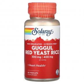Solaray, Гуггул, красный дрожжевой рис, 60 вегетарианских капсул - описание