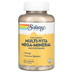 Solaray, High Potency Multi-Vita Mega-Mineral, мультивитамины, 120 капсул в Москве - eco-herb.ru | фото