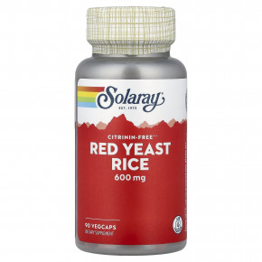Solaray, красный ферментированный рис, 600 мг, 90 растительных капсул - описание | фото