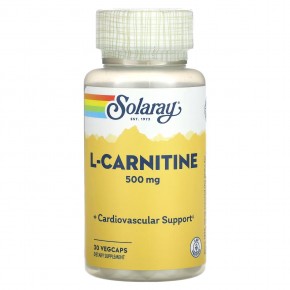 Solaray, L-карнитин, 500 мг, 30 вегетарианских капсул - описание