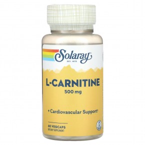 Solaray, L-карнитин, 500 мг, 60 вегетарианских капсул - описание