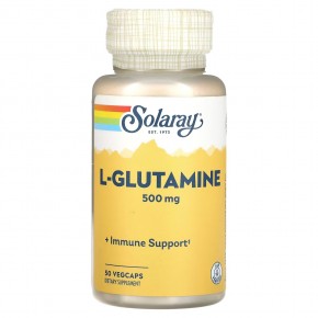 Solaray, L-глютамин, 500 мг, 50 вегетарианских капсул - описание