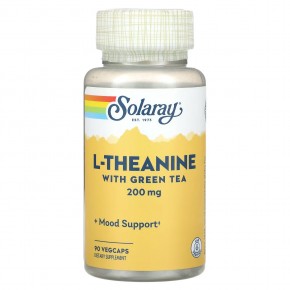 Solaray, L-Theanine With Green Tea, 200 mg, 90 VegCaps в Москве - eco-herb.ru | фото