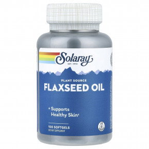Solaray, льняное масло, 100 капсул (1 г в 1 капсуле) - описание | фото
