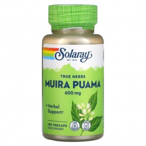 Solaray, муира пуама, 600 мг, 100 вегетарианских капсул (300 мг в 1 капсуле) в Москве - eco-herb.ru | фото