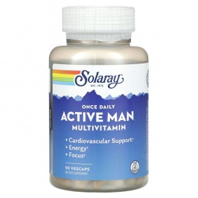 Solaray, Мультивитамины для мужчин Once Daily Active, 90 растительных капсул в Москве - eco-herb.ru | фото