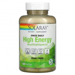 Solaray, Once Daily High Energy, Multi-Vita-Min, без железа, 120 капсул в Москве - eco-herb.ru | фото