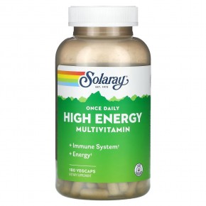 Solaray, Once Daily High Energy, мультивитаминный комплекс, 180 растительных капсул - описание