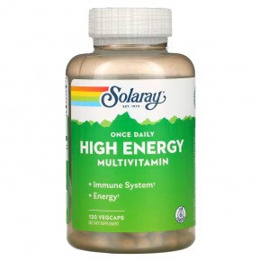 Solaray, Once Daily, Мультивитамины с высокой энергией, 120 вегетарианских капсул в Москве - eco-herb.ru | фото