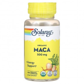 Solaray, Organic Maca, 500 mg, 100 Organic Capsules в Москве - eco-herb.ru | фото