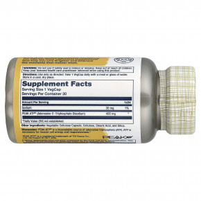 Solaray, Peak ATP®, 400 мг, 30 вегетарианских капсул в Москве - eco-herb.ru | фото