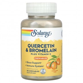 Solaray, Quercetin & Bromelain Plus Vitamin C Chewables,  Natural Orange, 90 Chewables в Москве - eco-herb.ru | фото