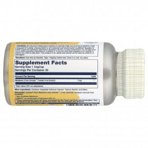 Solaray, растительный мелатонин, 3 мг, 30 вегетарианских капсул в Москве - eco-herb.ru | фото