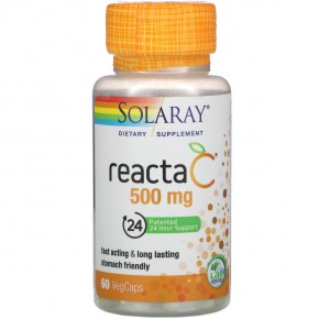 Solaray, Reacta-C, 500 мг, 60 капсул на растительной основе - описание