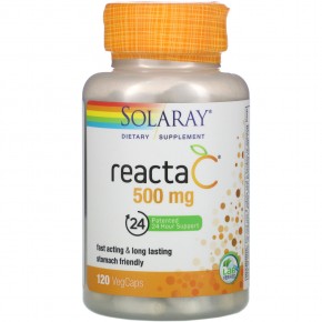 Solaray, Reacta-C, 500 мг, 120 вегетарианских капсул - описание