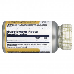 Solaray, селен, 100 мкг, 90 растительных капсул в Москве - eco-herb.ru | фото