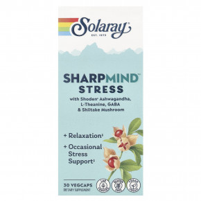 Solaray, SharpMind ™ Stress, 30 вегетарианских капсул - описание