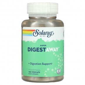 Solaray, Смесь ферментов Super Digestaway для поддержки пищеварения, 180 растительных капсул - описание