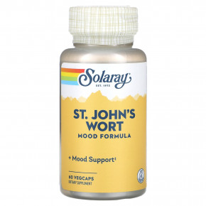 Solaray, St. John's Wort, средство для поддержания хорошего настроения, 60 растительных капсул - описание | фото