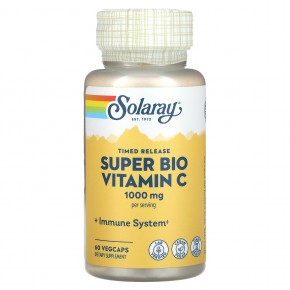 Solaray, Super Bio Vitamin C, Timed Release, 500 mg, 60 VegCaps в Москве - eco-herb.ru | фото