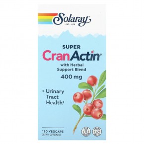 Solaray, Super CranActin со смесью трав, 400 мг, 120 растительных капсул - описание