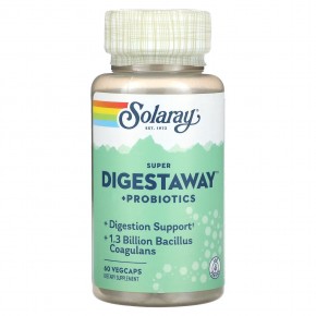 Solaray, Super Digestaway + пробиотики, 60 растительных капсул в Москве - eco-herb.ru | фото