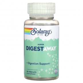Solaray, Super Digestaway, смесь пищеварительных ферментов, 90 вегетарианских капсул - описание