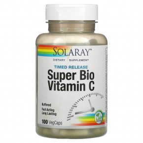 Solaray, буферизованный супербиовитамин C, 1000 мг, 100 вегетарианских капсул (500 мг в 1 капсуле) - описание