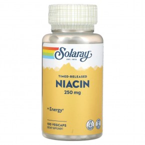 Solaray, Timed-Released Niacin, 250 mg, 100 VegCaps в Москве - eco-herb.ru | фото