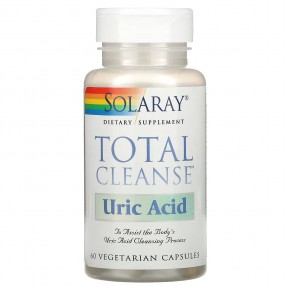 Solaray, Total Cleanse, средство для выведения мочевой кислоты, 60 растительных капсул - описание
