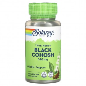 Solaray, True Herbs, черный кохош, 540 мг, 100 растительных капсул в Москве - eco-herb.ru | фото