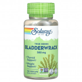 Solaray, True Herbs, Bladderwrack, 580 мг, 100 растительных капсул - описание | фото