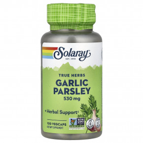 Solaray, True Herbs, чеснок и петрушка, 100 растительных капсул - описание | фото