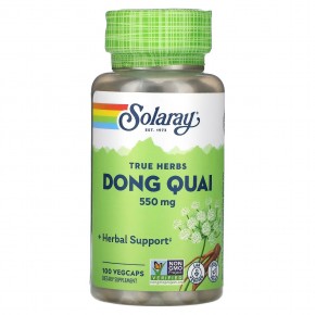 Solaray, True Herbs, Dong Quai, 550 мг, 100 растительных капсул - описание