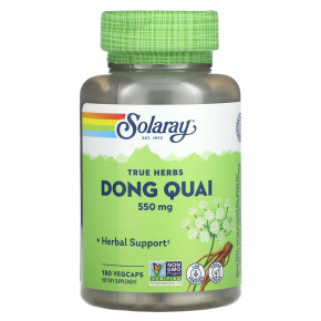 Solaray, True Herbs, Dong Quai, 550 мг, 180 растительных капсул - описание