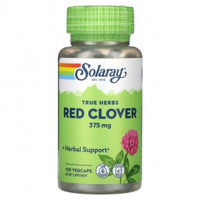 Solaray, True Herbs, красный клевер, 375 мг, 100 вегетарианских капсул в Москве - eco-herb.ru | фото