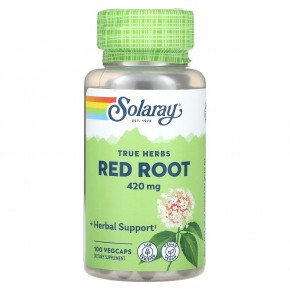 Solaray, True Herbs, красный корень, 420 мг, 100 растительных капсул в Москве - eco-herb.ru | фото