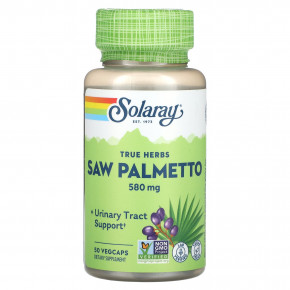 Solaray, True Herbs Saw Palmetto, 580 мг, 50 вегетарианских капсул в Москве - eco-herb.ru | фото