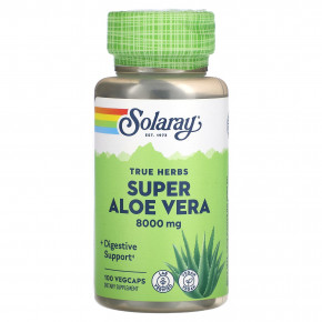 Solaray, True Herbs Super Aloe Vera, 8000 мг, 100 растительных капсул - описание | фото