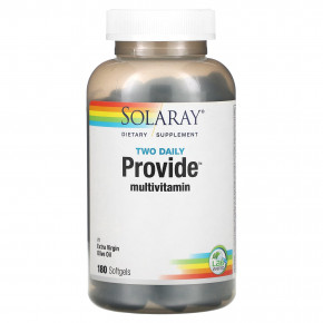 Solaray, Two Daily Provide Multivitamin, 180 Softgels - описание | фото